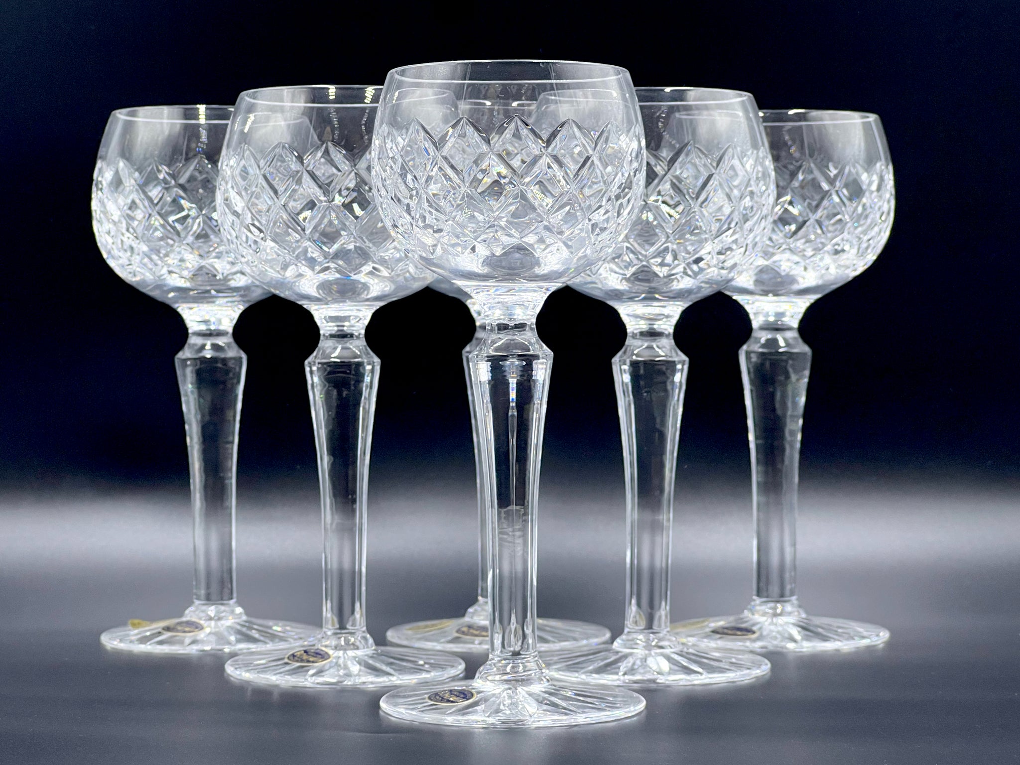 Bohemia Crystal (Czechoslovakia) Crystal Diamond Cut Hock Wine