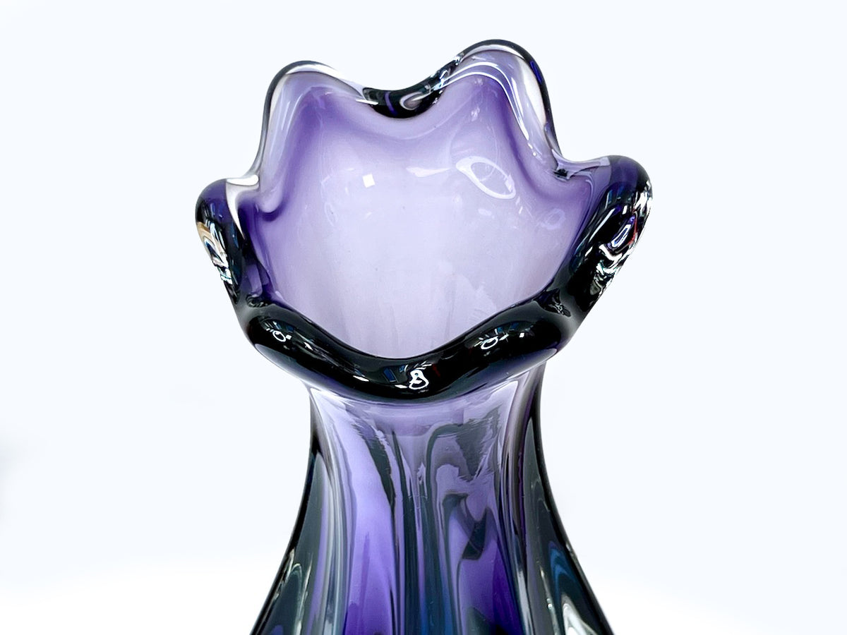 Sanyu Glass (Japon) Vase en verre d'art 12"