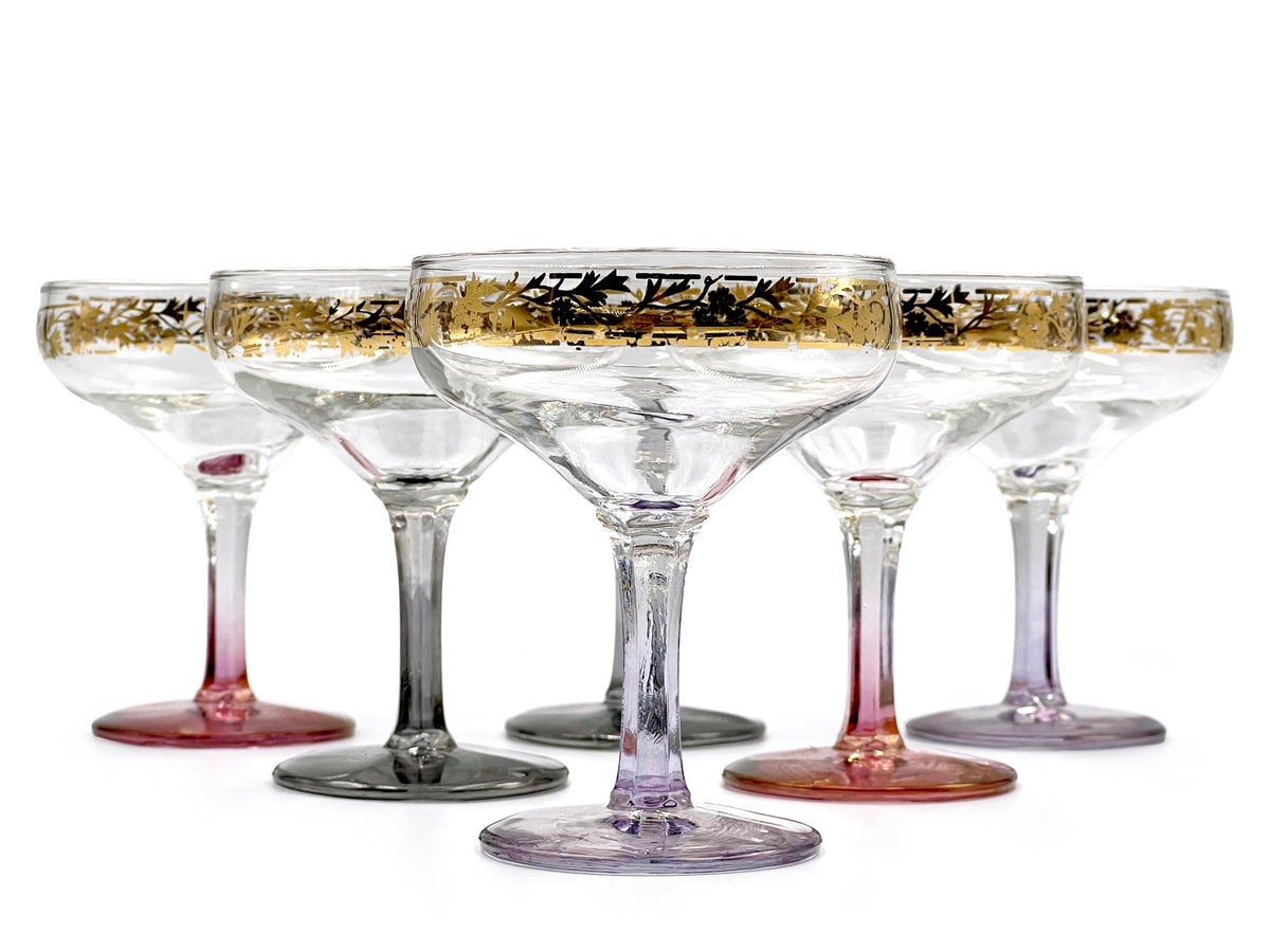 Copas de champán Crown Crystal Glass (Australia) [Juego de 6]