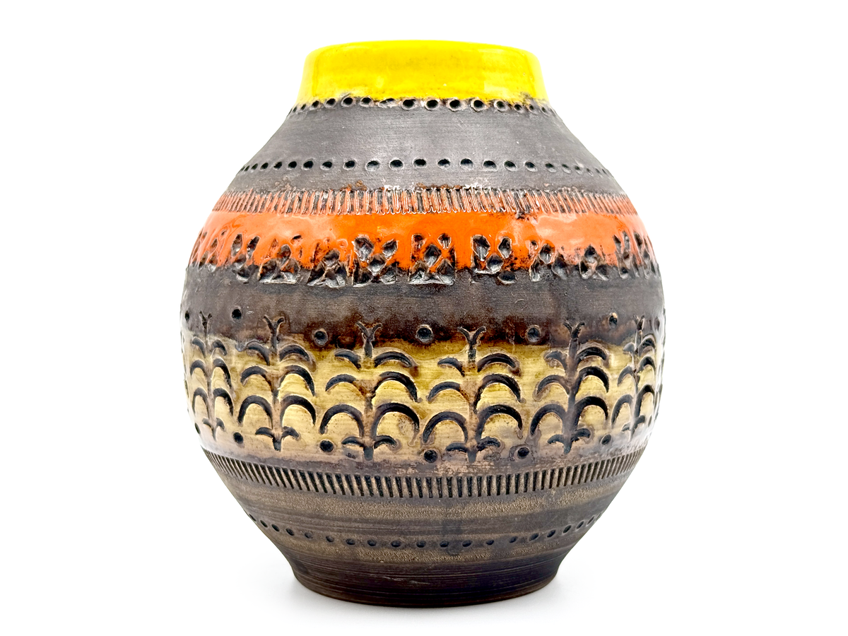 Bitossi (Italy) 'Genovese' in Orange/Yellow, 6" Vase