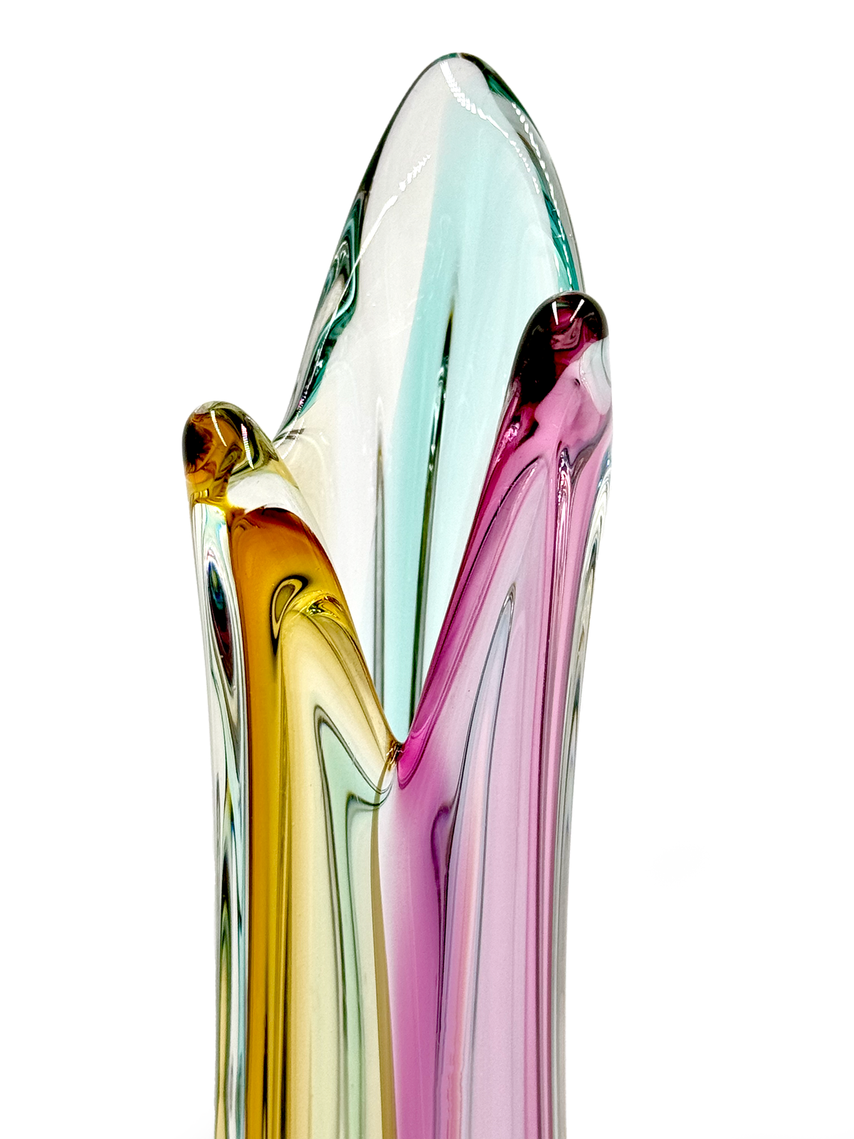 Verre Sanyu (Japon) de la gamme Narumi « Fantasy » | Vase en verre d'art 15,5 po