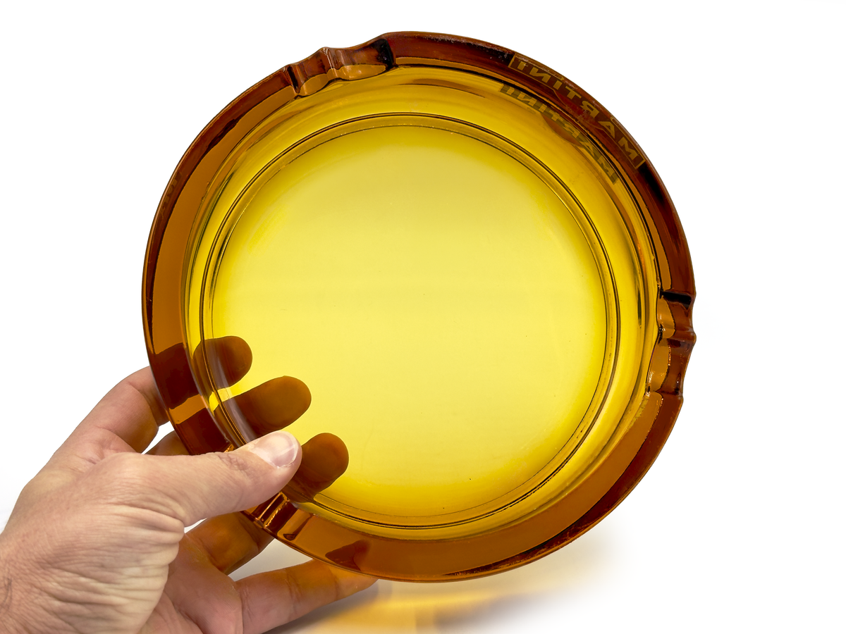 Martini & Rossi 7.5" Ashtray, in Amber | Made in France