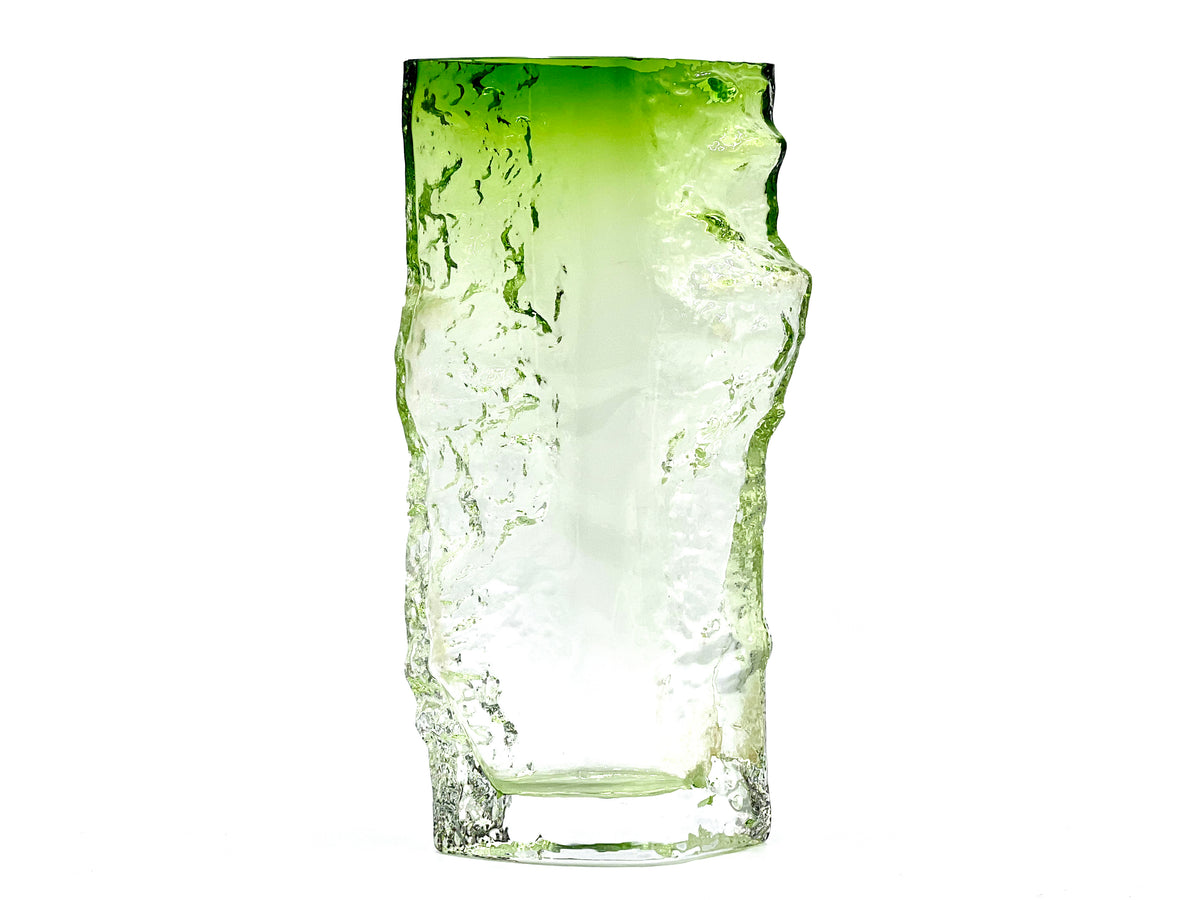 Vase « Kallio » 23 cm en verre Kumela (Finlande), vert | Créé par Kaj Blomqvist *DÉCOUVERTE RARE*
