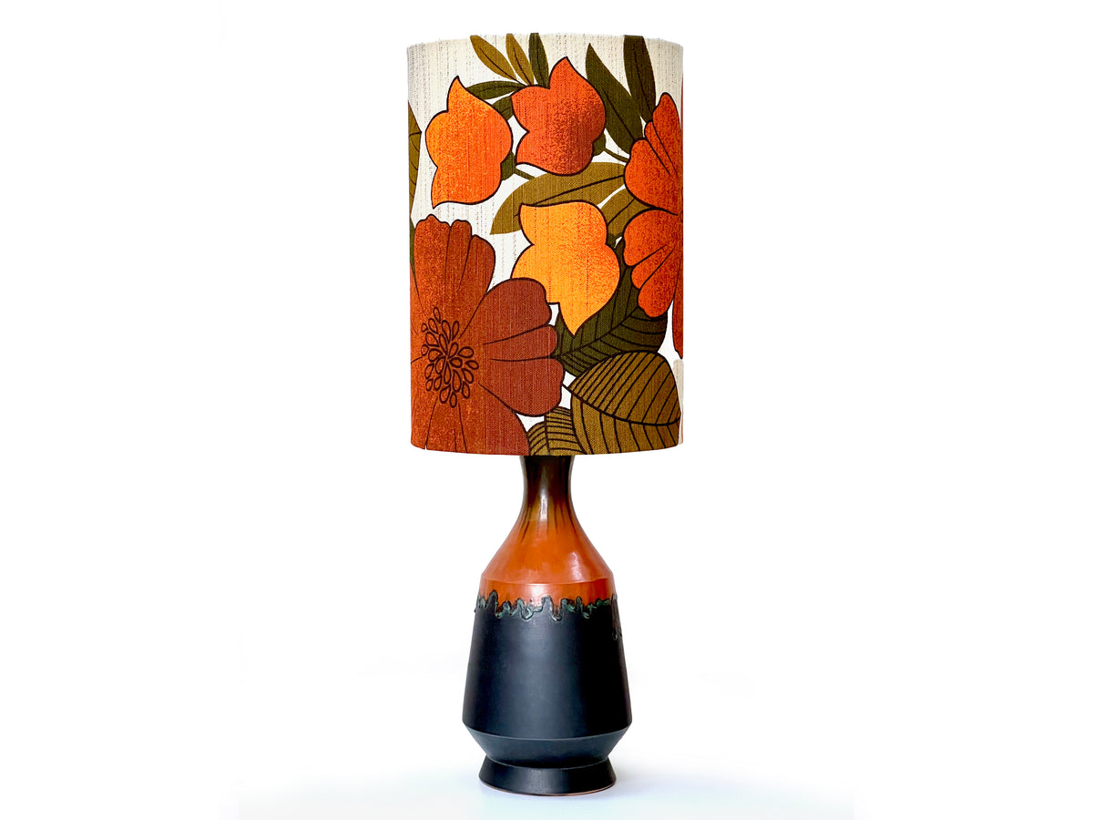 Fratelli Fanciullacci (Italy) Large 27" Table Lamp, with Hand-Made Lampshade (Vintage Fabric)
