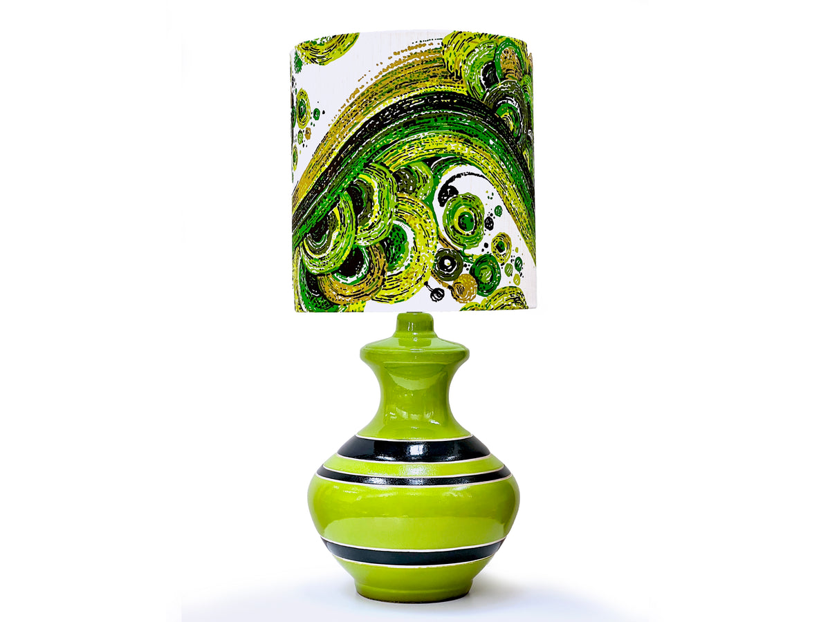 Ellis Ceramics (Australia) XL 31.5" Table Lamp, with Hand-Made Lampshade (Vintage Fabric)