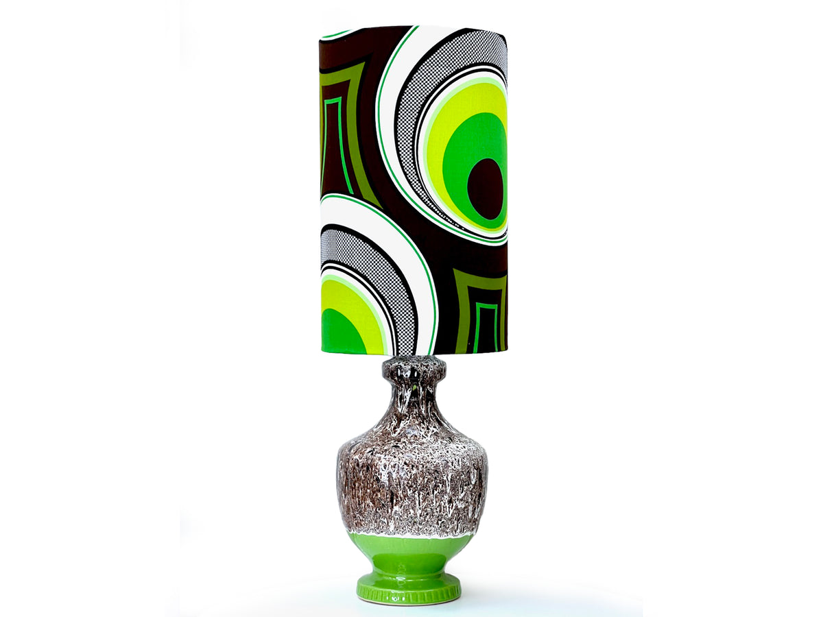 Ellis Ceramics (Australia) XL 36" Table Lamp, with Hand-Made Lampshade (Vintage Fabric)