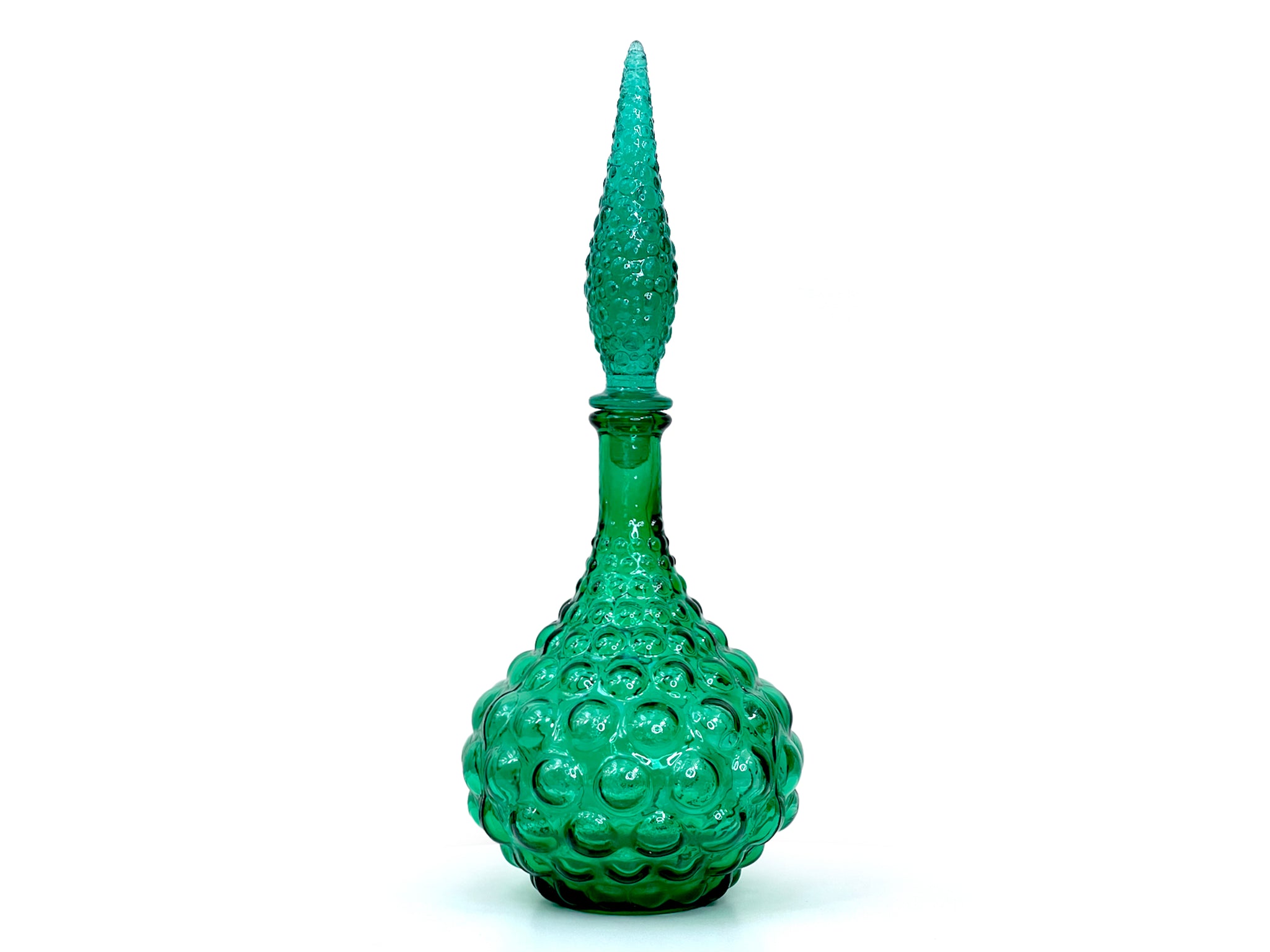 Empoli outlets Hobnail Genie Bottle Smokey Green Decanter