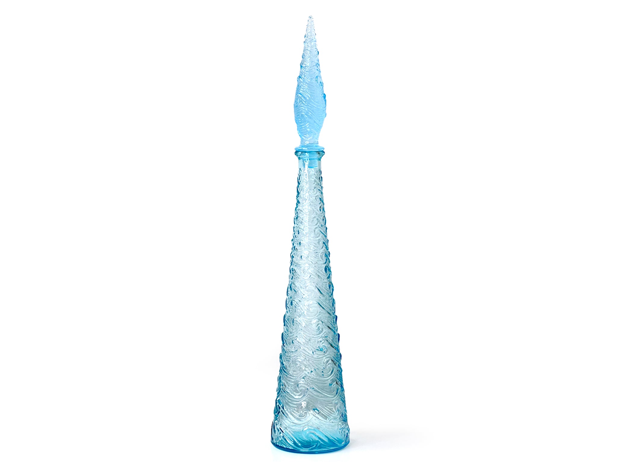 Empoli genie bottle with stopper - blue deals wave pattern