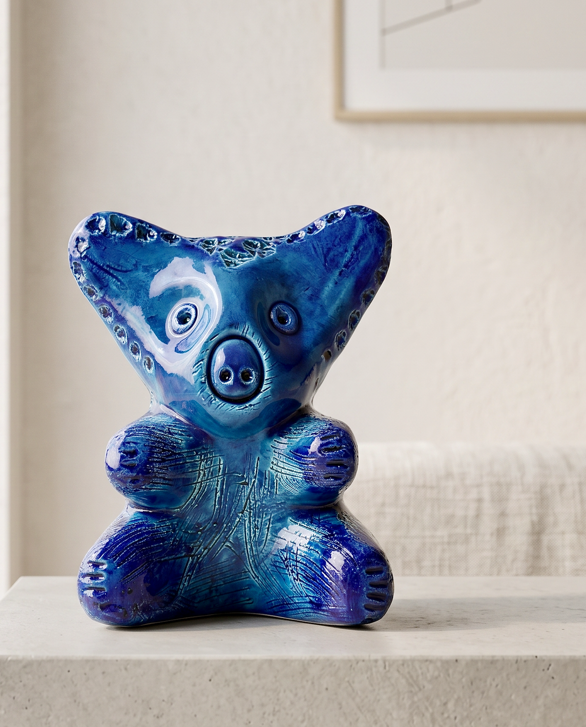 Bitossi (Italy) 'Rimini Blu' 6" Koala *RARE FIND*