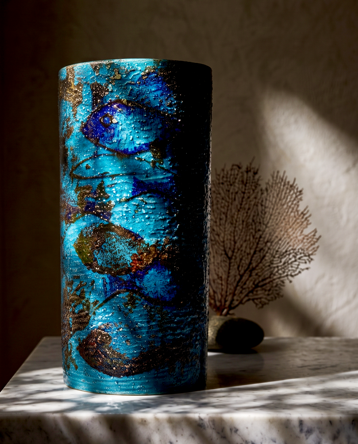Bitossi (Italy) 'Pesce' 8.5" Vase