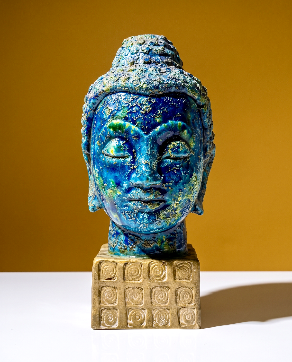 Bitossi (Italy) 'Cinese' in Blue, 11" Buddha *RARE FIND*