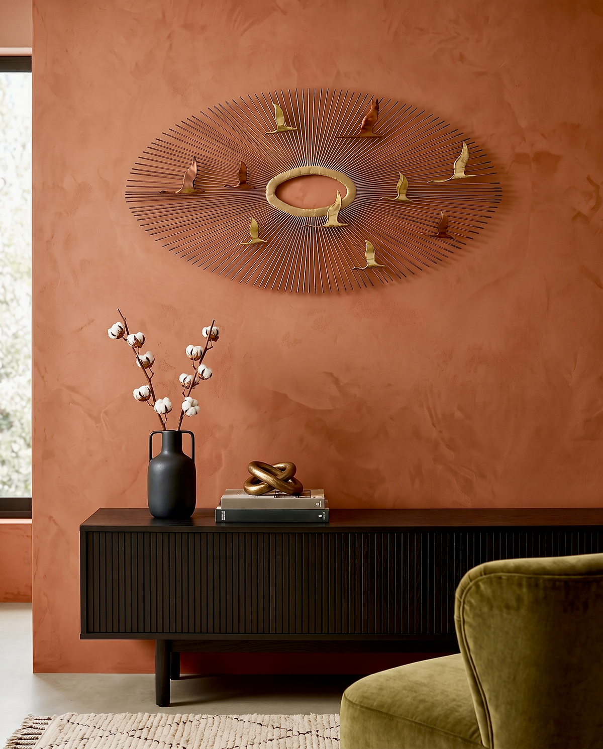 Curtis Jeré (EE. UU.) 'Aves en vuelo' Escultura de pared grande de 96 cm