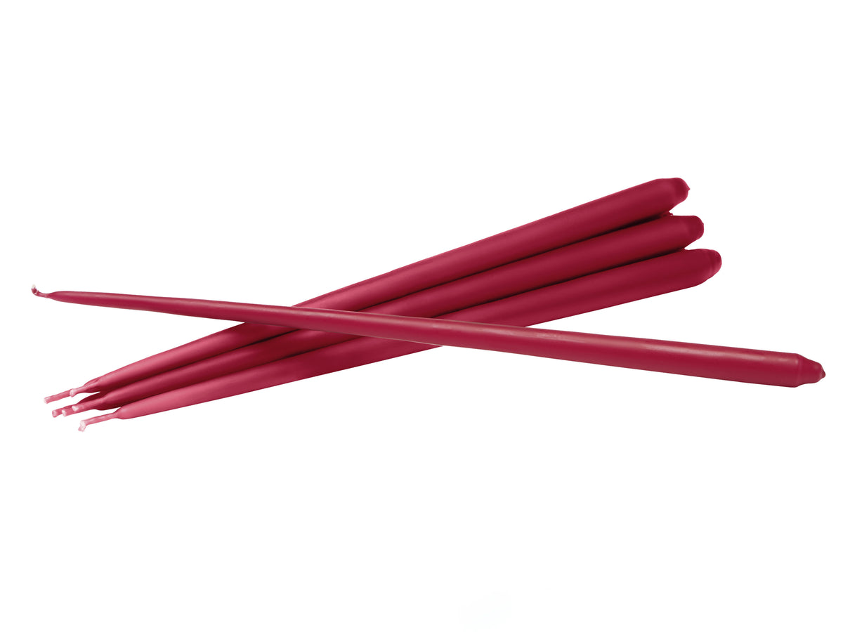 Bougies coniques STOFF Nagel (Danemark), rouges [Lot de 6]
