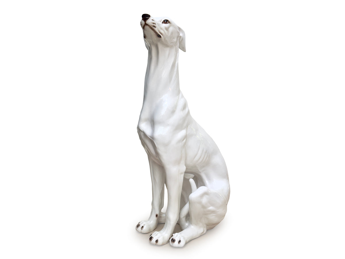 Estatua XXL de 82 cm de Collie de Pelo Largo (¡Lassie!) de cerámica italiana *¡HALLAZGO RARO!*