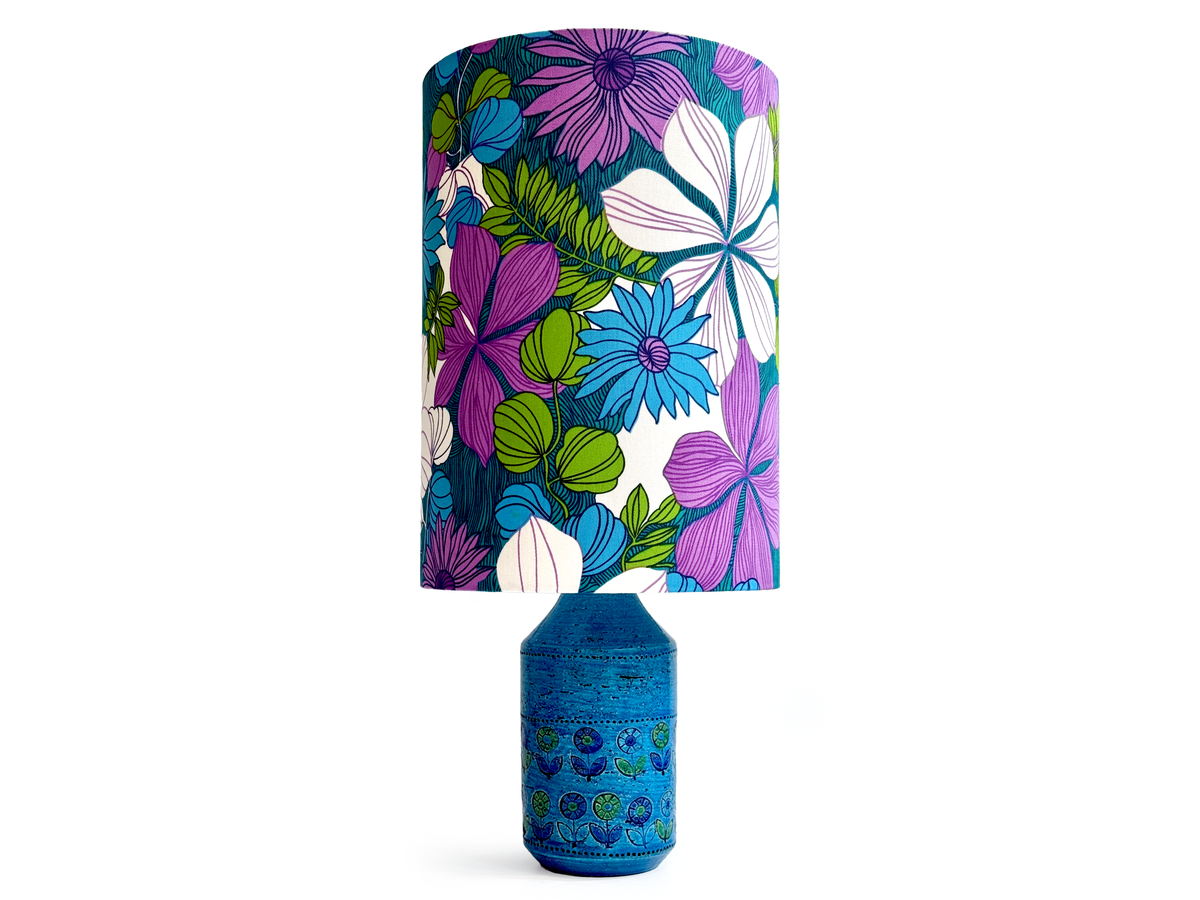 Bitossi (Italy) Large 21.5" Table Lamp, with Hand-Made Lampshade (Vintage Fabric)