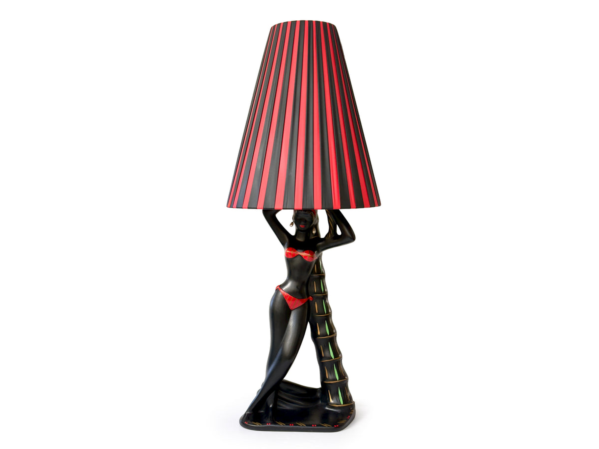 Barsony Ceramics (Australia) 27.5" Table Lamp, 'Bikini Girl' in Red *RARE FIND*