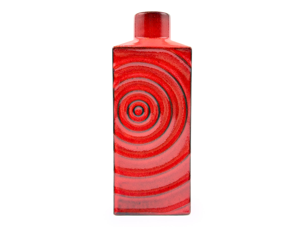 Steuler Keramik (West Germany) 'Zyklon' in Red, 10" Vase | Model #215-25 *RARE FIND*