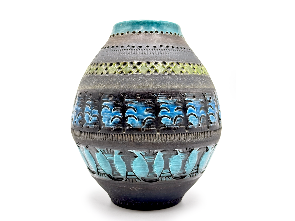 Bitossi (Italy) 'Genovese' in Blue/Green, 7.5" Vase