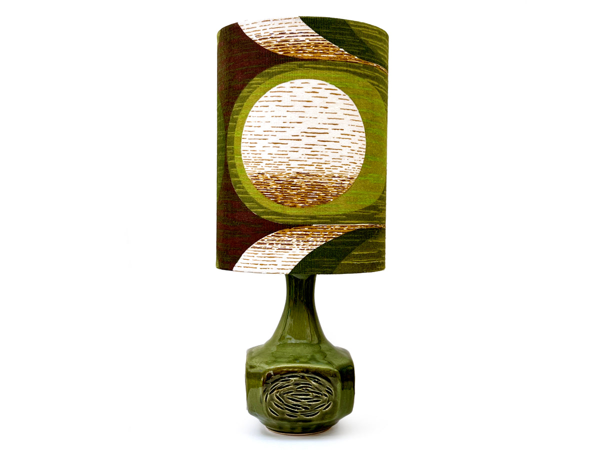 Ellis Ceramics (Australia) Large 23.5" Table Lamp, with Hand-Made Lampshade (Vintage Fabric)