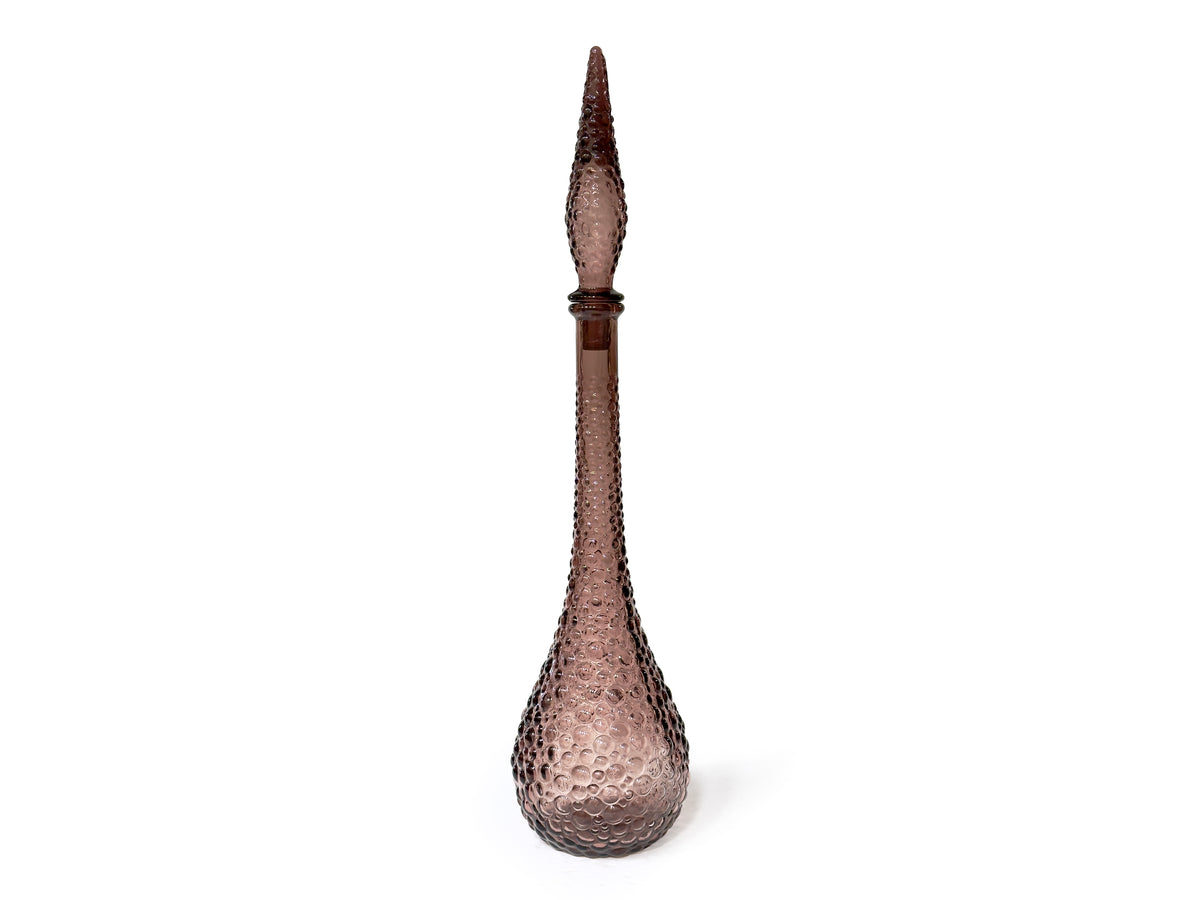 Decantador/botella Empoli 'Hobnail/Bubble' de 56 cm, color berenjena/ciruela | Hecho en Italia *HALLAZGO EXTRAÑO*