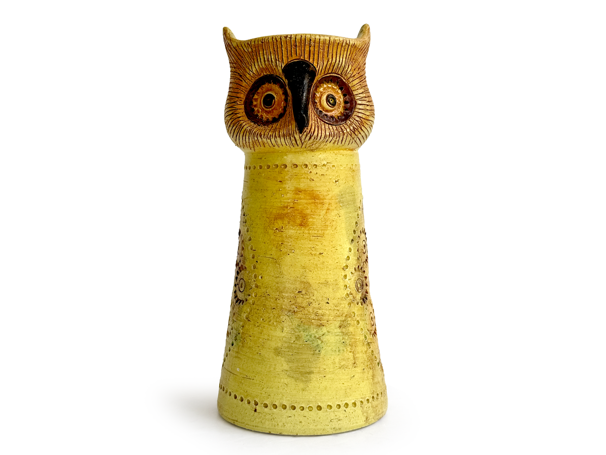 Bitossi (Italy) 10" Owl Vase, in Yellow *RARE FIND*