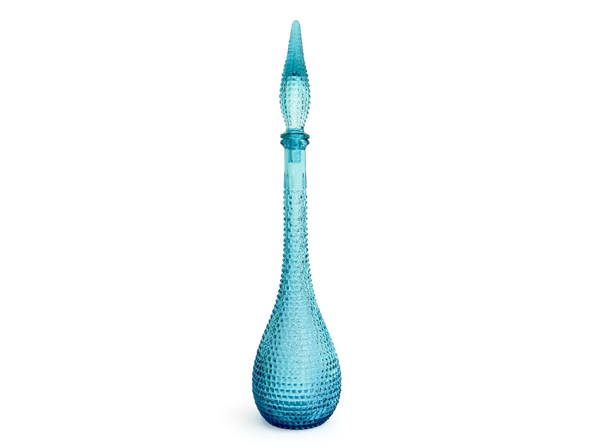 Decantador/botella 'Diamond' alto de 56 cm, en verde azulado | Fabricado en Empoli, Italia