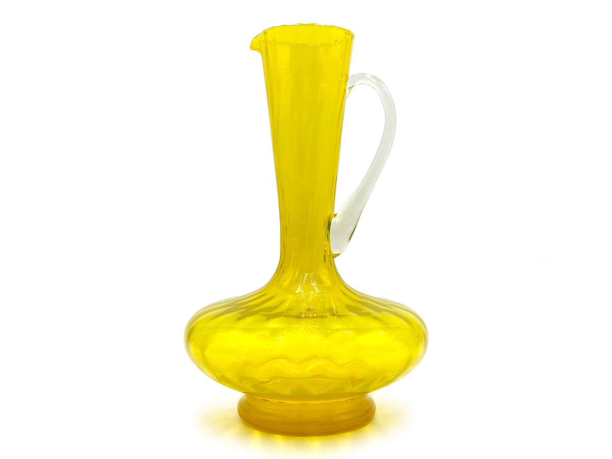 Pichet en verre jaune de 25 cm | Fabriqué à Empoli, Italie