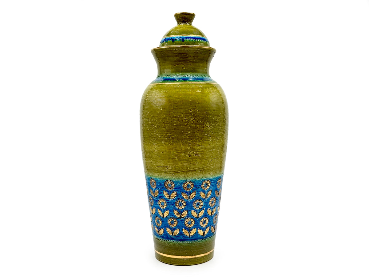 Bitossi (Italy) 'Thai Silk' in Blue/Green, 17.5" Apothecary Jar *RARE FIND*