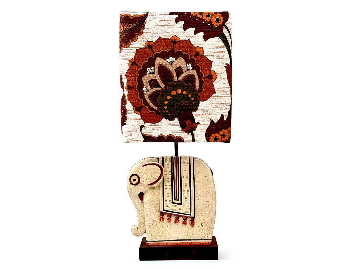 Bitossi (Italy) 'Wicker' Large 27" Table Lamp, with Hand-Made Lampshade (Vintage Fabric) *RARE FIND*