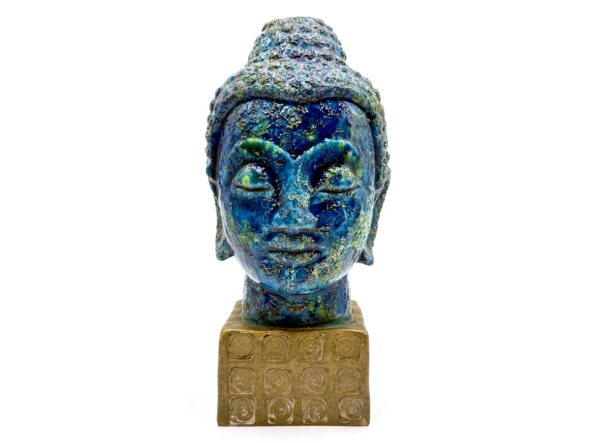 Bitossi (Italy) 'Cinese' in Blue, 11" Buddha *RARE FIND*