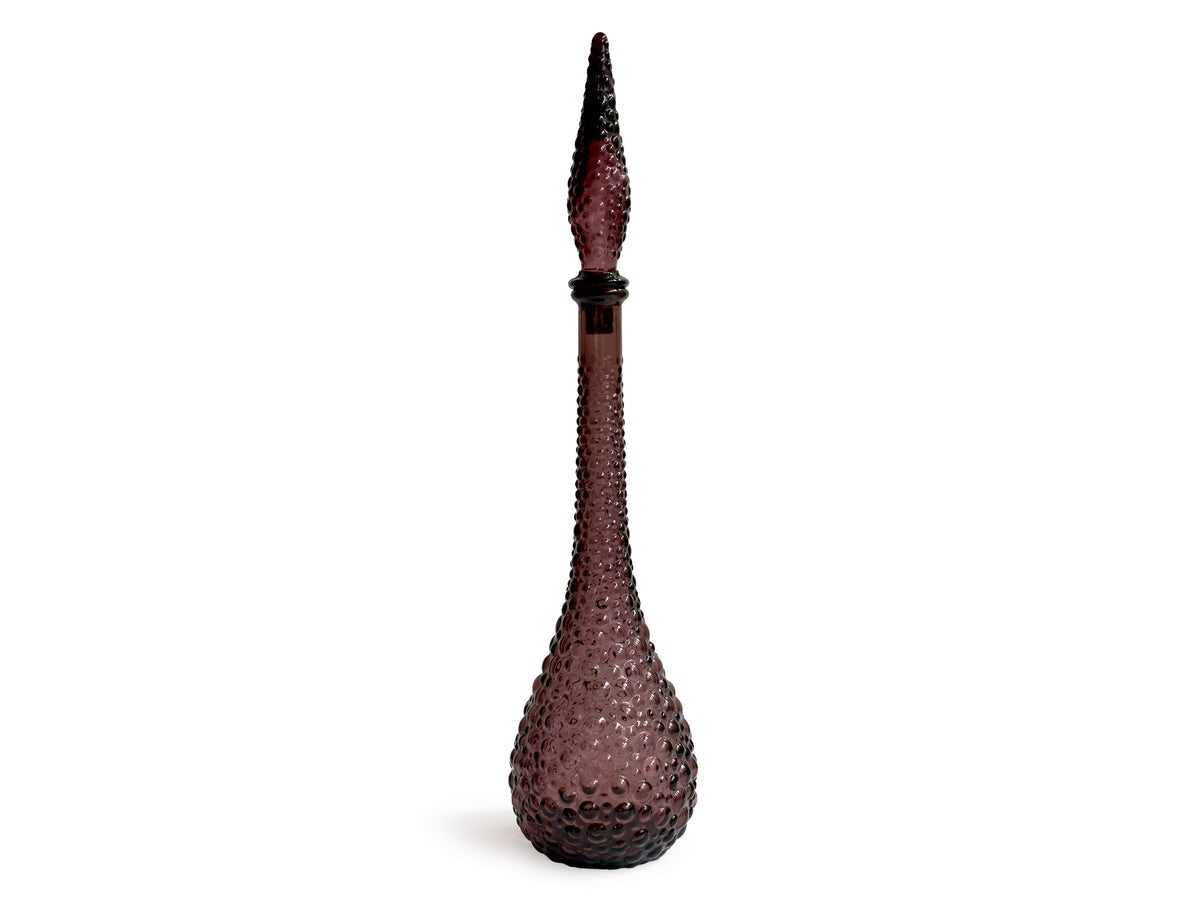 Decantador/botella Empoli 'Hobnail/Bubble' de 56 cm, color berenjena/ciruela | Hecho en Italia *HALLAZGO EXTRAÑO*