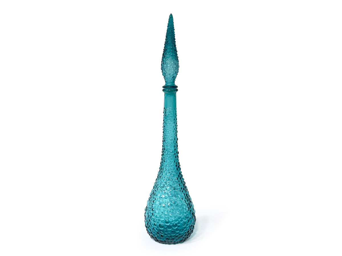 Grande carafe/bouteille Empoli « Clouté/Bubble » de 55 cm, vert sarcelle | Fabriquée en Italie