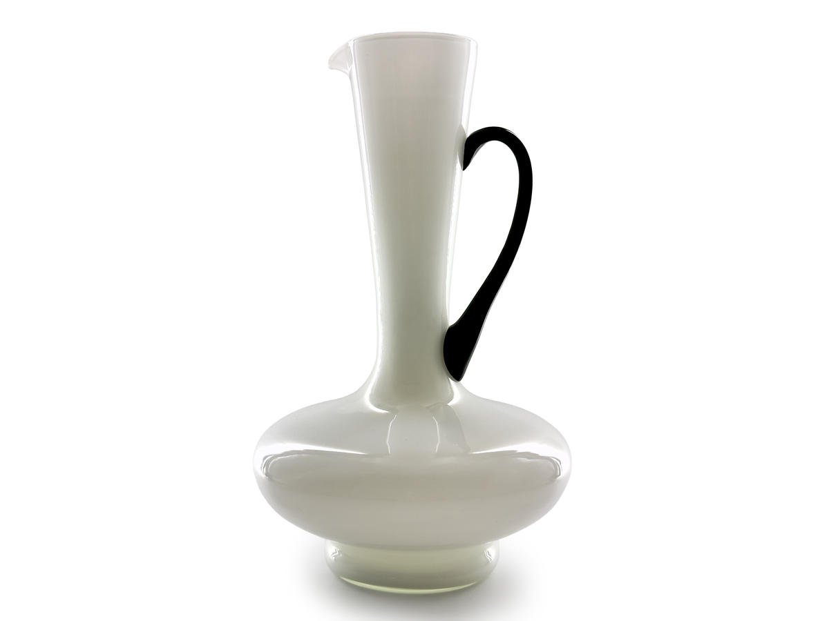 Glass 10.5" Pitcher, in Black/White | Made in Empoli, Italy