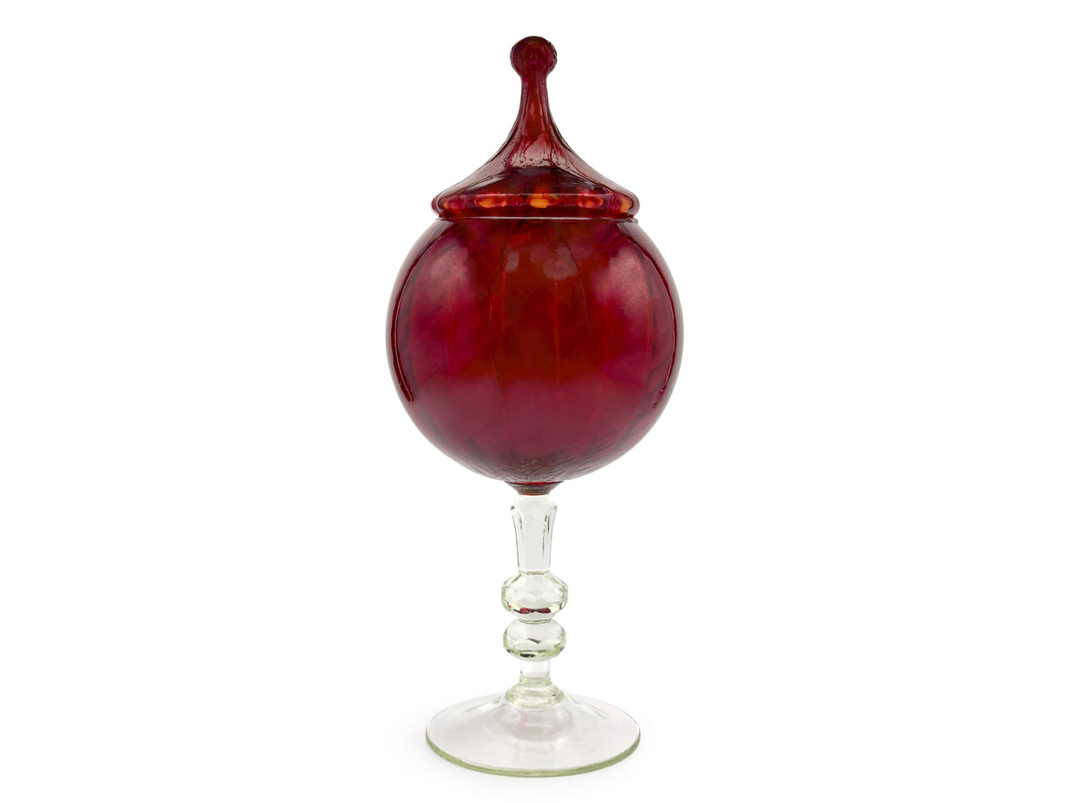 Jarra 'Fleur De Lis' de 14,5" de Stelvia Glass (Empoli, Italia), color aguamarina