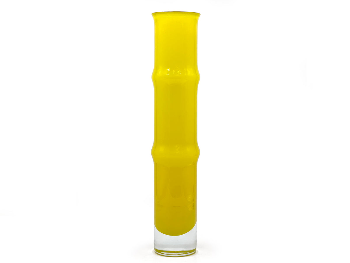 Åseda (Sweden) 'Bamboo' 12.5" Vase, in Yellow | Model B5/82 | Designed by Bo Borgström