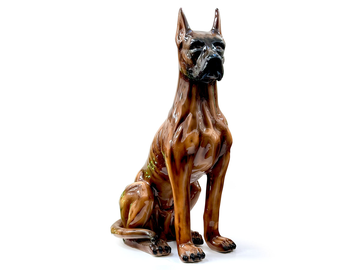 Estatua XXL de Gran Danés de cerámica italiana de 81 cm (32") *HALLAZGO RARO*