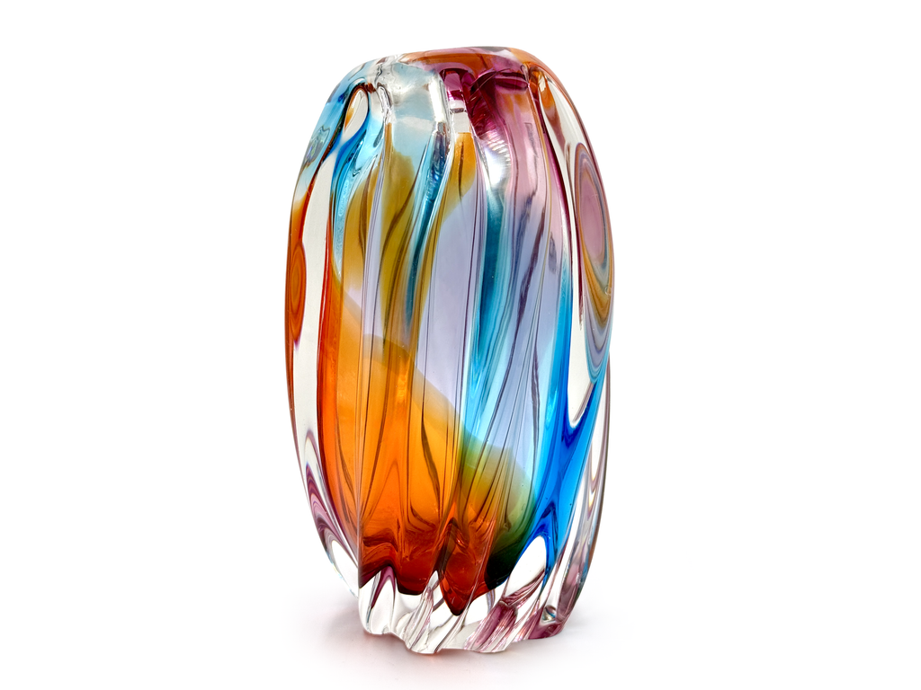 Art Glass IWATU GLASS 瑠璃色の花瓶 Some lovely pieces of vintage