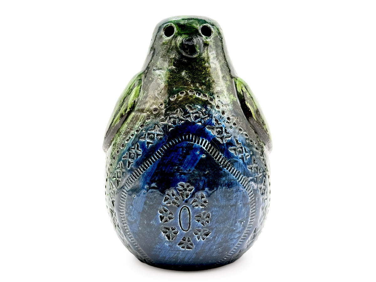 Bitossi (Italy) 'Rimini' in Blue/Green, 8" Penguin *RARE FIND*