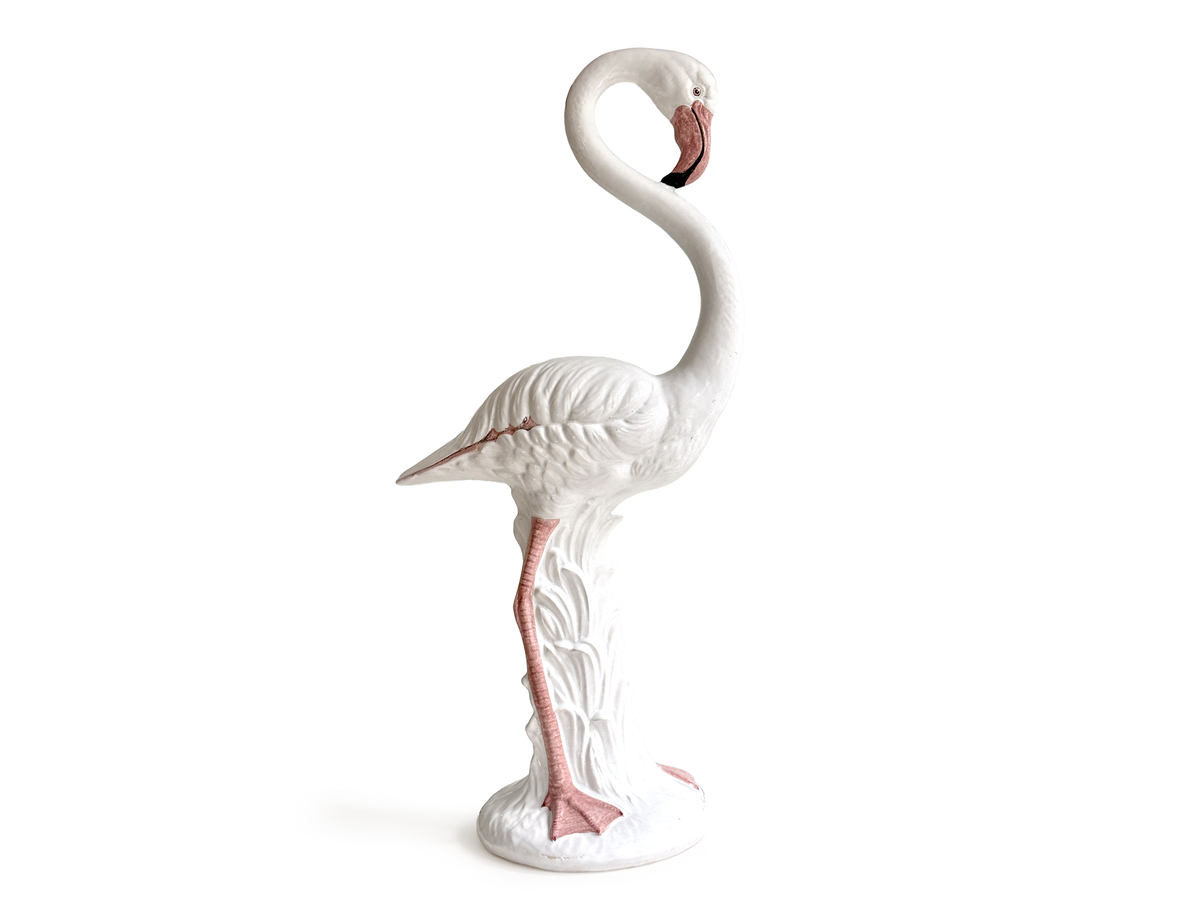 Estatua de flamenco de cerámica italiana XL de 30,5" *HALLAZGO RARO*
