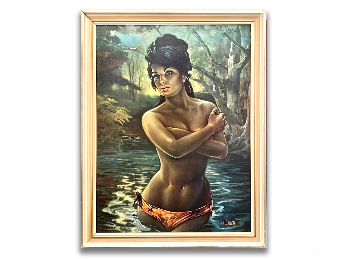 JH Lynch (Angleterre) « La Nymphe », impression vintage encadrée de 76 cm | Vers les années 1960