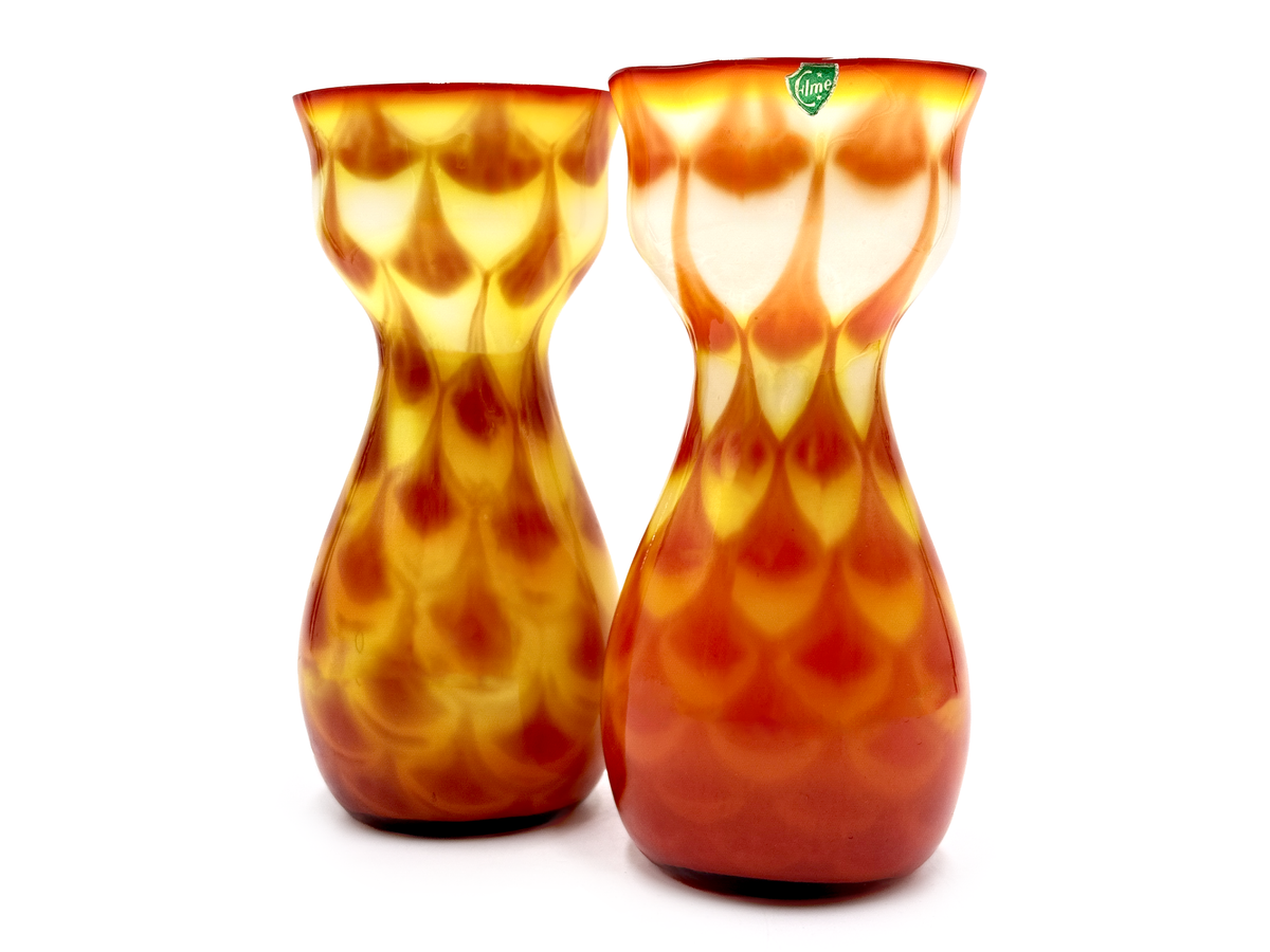 Jarrón "Peacock" de 19 cm, Elme (Suecia), en amarillo/naranja [Se vende por separado] | Diseño de Carl-Olof Borgarp *¡HALLAZGO EXTRAÑO!*