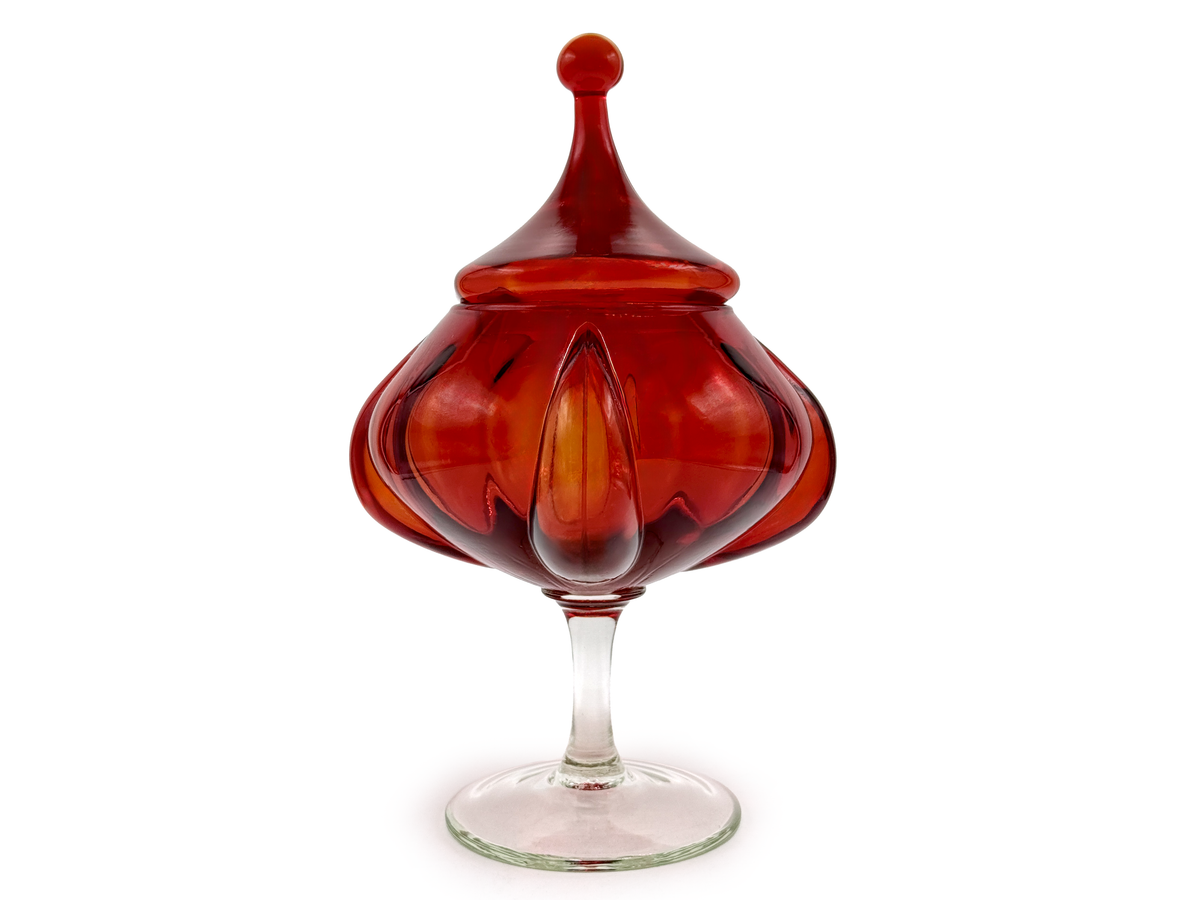 Pot d'apothicaire Stelvia Glass (Empoli, Italie) 30 cm, rouge *PIÈCE RARE*