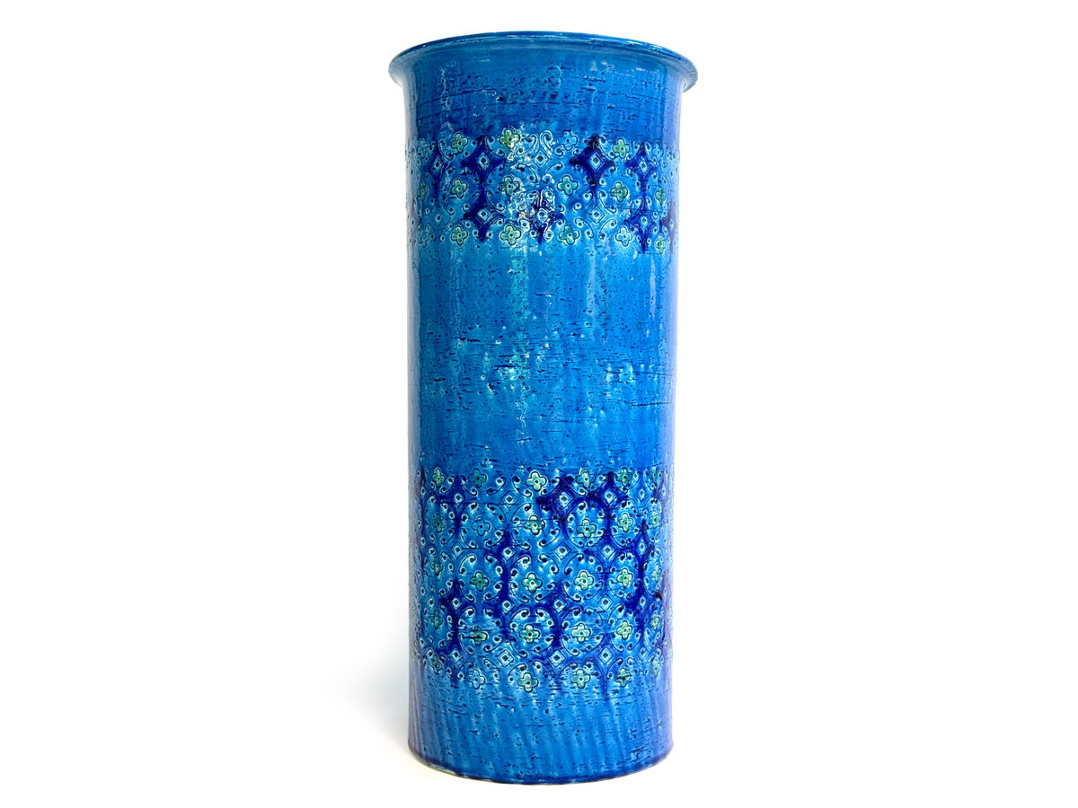 Bitossi (Italy) 'Spagnolo' in Blue, XXL 19.5" Floor Vase / Umbrella Stand *RARE FIND*