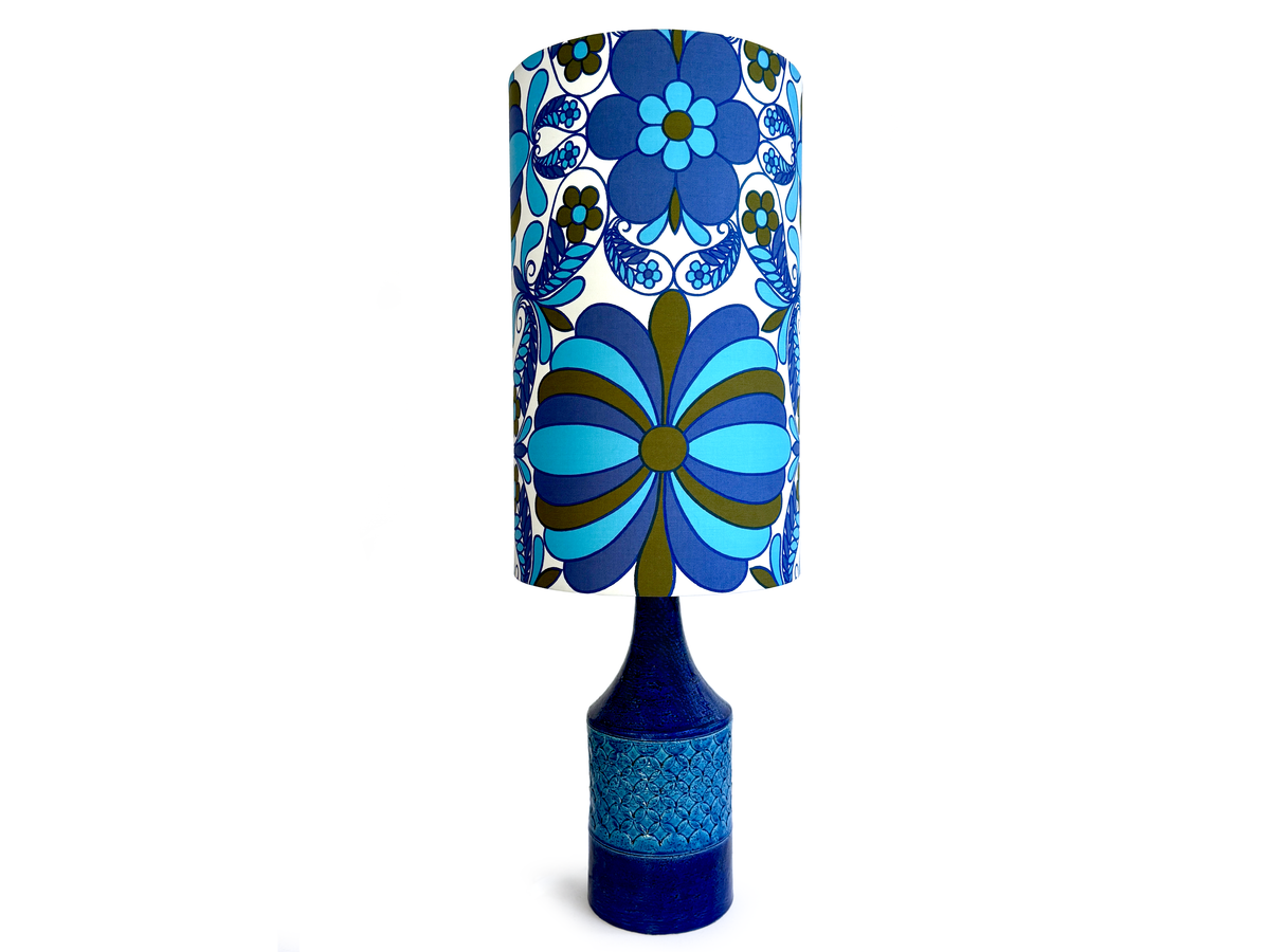 Bitossi (Italy) XL 34" Table Lamp, with Hand-Made Lampshade (Vintage Fabric)