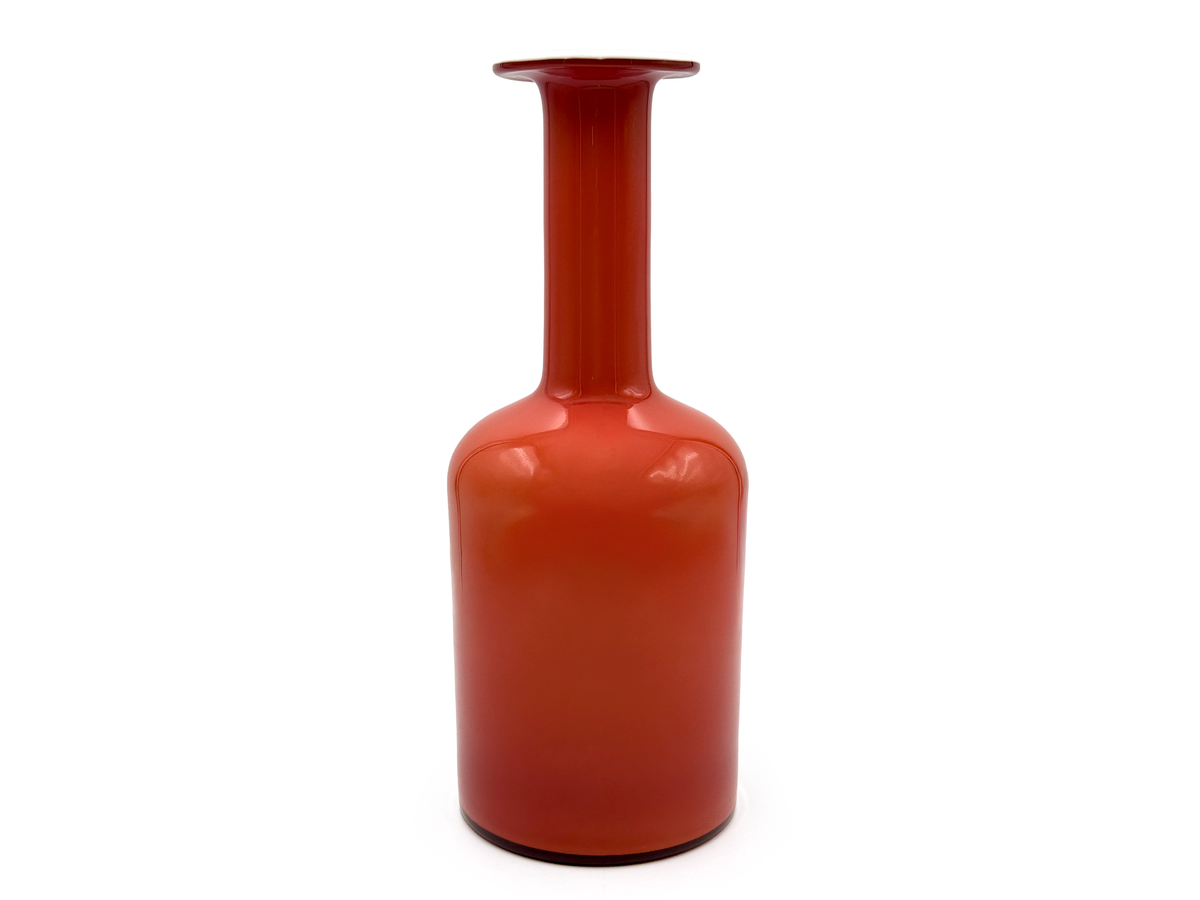 Holmegaard (Danemark) Vase de sol « Gulvvase » 30 cm en rubis/opale serti | Design : Otto Brauer *PIÈCE RARE*
