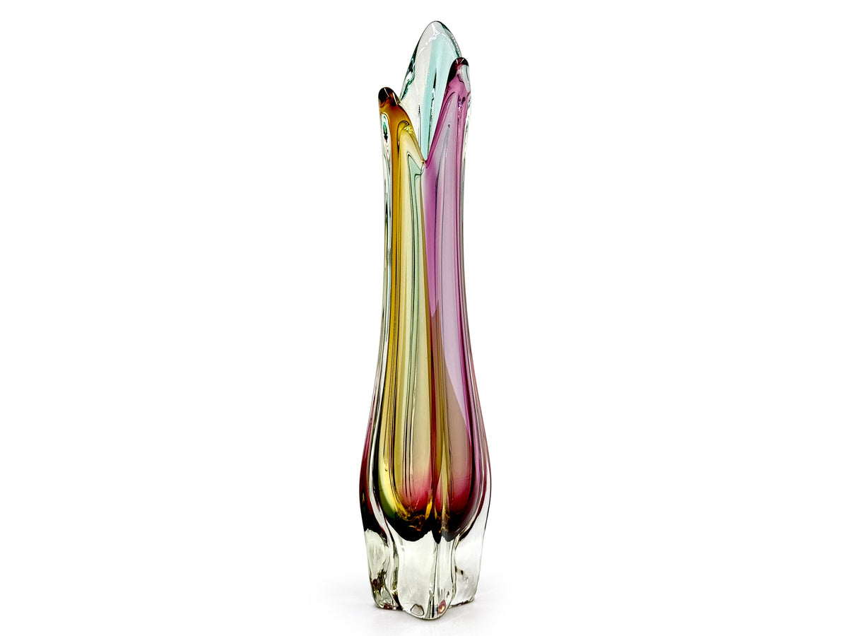 Verre Sanyu (Japon) de la gamme Narumi « Fantasy » | Vase en verre d'art 15,5 po