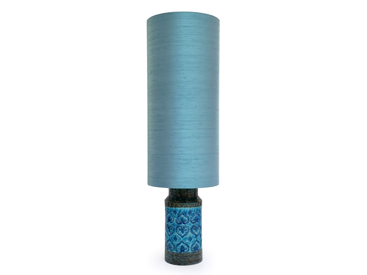 Bitossi (Italy) 'Moresco' in Blue, 27" Table Lamp, with Hand-Made Lampshade