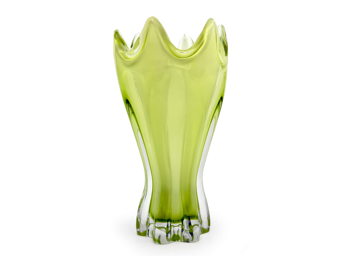 Jarrón/centro de mesa con forma de pañuelo de vidrio artístico Multi Glass (Japón), de 26 cm, en azul cobalto