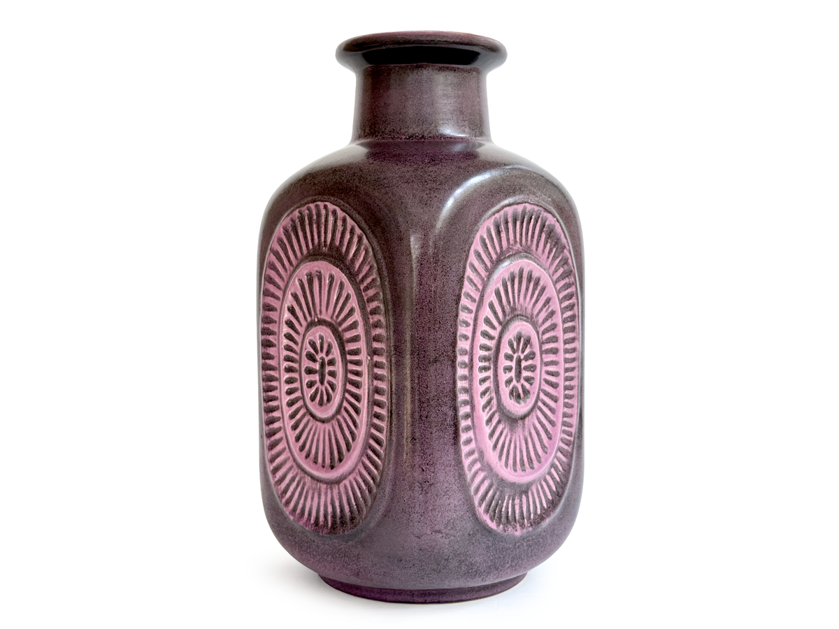 Vase de sol Bay Keramik (Allemagne de l'Ouest), 39,4 cm, couleur mauve