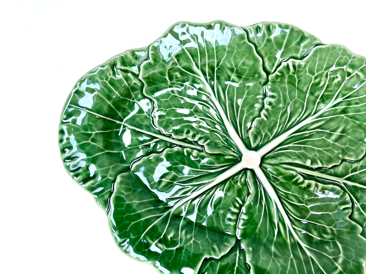 Bordallo Pinheiro (Portugal) 'Cabbage' in Green, Large 14.5" Oval Serving Platter
